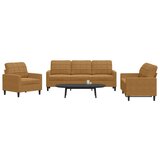  3-dijelni set sofa s jastucima smeđi baršunasti | Eponuda.ba