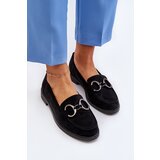 VINCEZA Women's Suede Moccasins with Decoration Black Echonesa | shoptok.hr