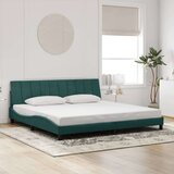  Okvir kreveta s LED svjetlima tamnozeleni 200x200 cm baršunasti | shoptok.hr