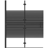 vidaXL Sklopiva pregrada za tuš ESG 100 x 140 cm crna | shoptok.hr