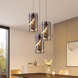 Nettlife vintage LED viseča svetilka s 3 okroglimi senčniki iz dimljenega sivega stekla, 33 W, 3000 K, nastavljiva višina, za jedilno mizo, (5000491457) Cene