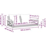 vidaXL Klupa za ljuljanje s jastucima bež 109x62x40 cm od poliratana | shoptok.hr