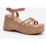 Kesi Beige platform and wedge sandals Oporia | shoptok.hr