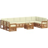  Set vanjskih sofa 11 kom. Bijela i krem Poliester | shoptok.hr
