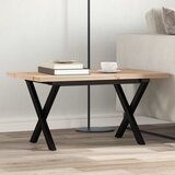  Stolić za kavu X-oblika 80x50x40,5 cm od borovine i čelik | shoptok.hr