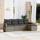 Maison Chic Seti vrtnega pohištva - Vrtna garnitura - Vrtni pohištvo set 5-delna z blazinami siv poli ratan, (21814199) | Shoptok.si