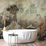  Foto tapeta - Great wave in Kanagwa in retro style - landscape of rough sea 200x140 | shoptok.hr