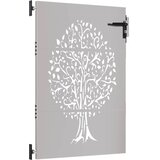  Vrtna vrata 85 x 150 cm od čelika COR-TEN s uzorkom stabla | shoptok.hr