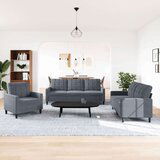 vidaXL 3-dijelni set sofa s jastucima tamnosivi baršunasti | shoptok.hr