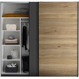 CARRYHOME OMARA Z DRSNIMI VRATI, barve grafita, barve hrasta | Shoptok.si