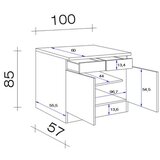 Flex-Well omarica levi, svetlo siva, š. 100 cm | Shoptok.si