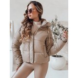 DStreet Kurtka zimowa damska SNOWLIKE pikowana z kapturem jasnobeżowa | Shoptok.si