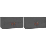 Maison Chic Stenska omarica - Zidna omarica 2 kosa siva 60x30x30 cm trdna borovina iu1120, (22063385) | Shoptok.si