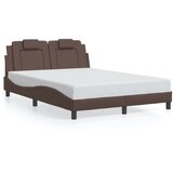 Maison Chic Posteljni okvir - Dvoposteljna postelja - Zakonska postelja z vzglavjem rjava 120x200 cm umetno usnje-J16259, (21761580) | Shoptok.si
