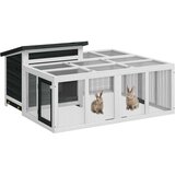  Kavez za zečeve sivi 144 x 123 x 67,5 cm od masivne borovine | shoptok.hr