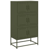  The Living Store Komoda olivno zelena 68,5x38,5x123,5 cm jeklo - Komoda, (21495972) | Shoptok.si
