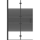 vidaXL Sklopiva pregrada za tuš ESG 80 x 140 cm crna | shoptok.hr
