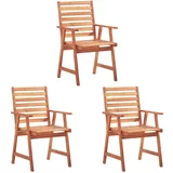 3 Zunanji jedilni stoli 3 kosi trden akacijev les