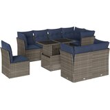  Vrtni set od 9 dijelova s jastucima, sivi poliratan | shoptok.hr