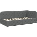  Kutni okvir kreveta Tamno siva 90 x 190 cm tkanina | shoptok.hr