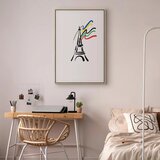  Slika - Eiffel Tower and Colorful Ribbons 60x90 U prirodnom drvenom okviru | shoptok.hr