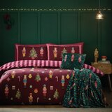 Catherine Lansfield Ružičasta/ljubičasta posteljina za bračni krevet 200x200 cm Nutcracker Stripe – | shoptok.hr