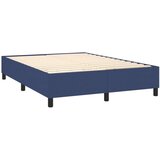 vidaXL Box spring postelja z vzmetnico moder 140x190 cm blag | Shoptok.si