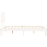  Okvir kreveta s uzglavljem bijeli 120 x 200 cm od masivnog drva | shoptok.hr