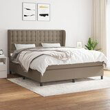  The Living Store Box spring postelja z vzmetnico taupe 160x200 cm blago - Box Spring Postelja, (21444487) Cene