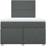 vidaXL Box spring postelja z vzmetnico temno siva 120x200 cm blago | Shoptok.si