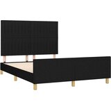  Okvir za krevet s uzglavljem crni 140x190 cm od tkanine | shoptok.hr