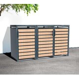 Westman - Spremište za 3 kante za smeće Lacina | 3x240L | Izgled antracit/drvo | 80x200x116 cm - BRANDED IN GERMANY | shoptok.hr