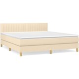  Krevet s oprugama i madracem krem 160x200 cm od tkanine | shoptok.hr