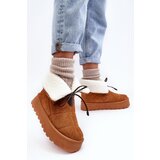 Boto Women's Platform Snow Boots with Fur Camel Olimuka | shoptok.hr