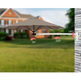 Vrt Zidni suncobran za terasu od 247 cm s podesivim stupom, sjenilom s otvorom za vjetar, | shoptok.hr