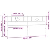  Metalno zamjensko uzglavlje crno 200 cm | shoptok.hr