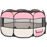  Sklopiva ogradica za pse s torbom za nošenje roza 110x110x58 cm | shoptok.hr