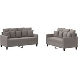  2-dijelni set sofa s jastucima smeđesivi od tkanine | shoptok.hr
