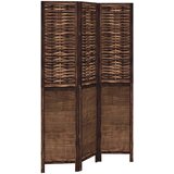  The Living Store Paravan 3-delni temno rjav trden les pavlovnije - Pregrada Za Prostor, (21442246) | Shoptok.si