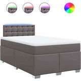 vidaXL Box spring postelja z vzmetnico siva 120x190 cm umetno usnje, (21306389) | Shoptok.si