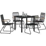  Vrtni set za objed 5 kom. Crna Čelik s prahom premazan | shoptok.hr