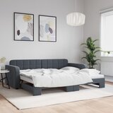 vidaXL Izvlečna dnevna postelja temno siva 90x200 cm žamet Cene