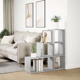 vidaXL Pregrada s knjižno omaro 3-nadstropna betonsko siva 99x29x99 cm | Shoptok.si
