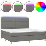 The Living Store Box spring postelja z vzmetnico LED temno siva 200x200 cm blago - Box Spring Postelja, (21521469) | Shoptok.si