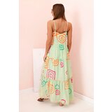 Kesi Włoski Women's cotton dress with a colorful pattern mint | Shoptok.si