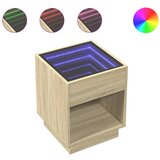 Maison Chic Nočna mizica - Nočna omarica - Nočna miza z neskončnimi LED sonoma hrast 40x40x50 cm, (21688556) Cene