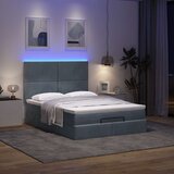 vidaXL Otomanski krevet s madracima&LED tamnosivi 140x190cm baršunasti Cijene