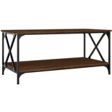 Maison Chic Klubska mizica - kavna mizica - Nizka mizica rjav hrast 100x50x45 cm inženirski les in železo, (21755064) | Shoptok.si