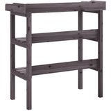  Stol za biljke s policama sivi 78x38x82,5 cm masivna jelovina | shoptok.hr