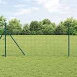 vidaXL Stebri za ograjo 52 kosov Zeleni Ø32 mm 170 cm Galvanizirano jeklo | Shoptok.si